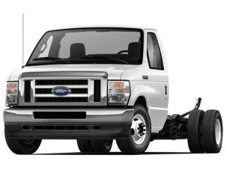Gray 2023 Ford E-Series Cutaway E-350 DRW angled to driver sideview | Work Trucks for Sale in Morristown, NJ | Nielsen Ford of Morristown