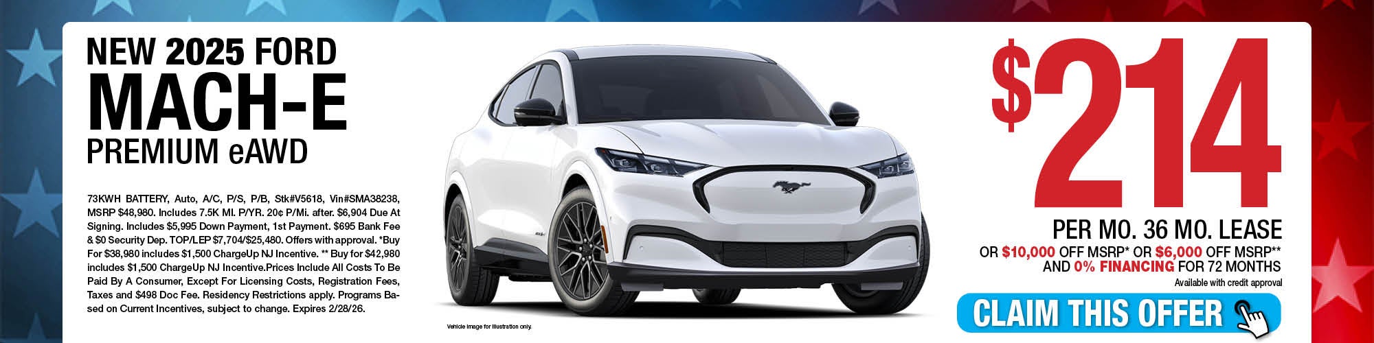 2025 Ford Mach-E Premium eAWD Lease Offer