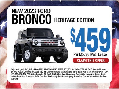 2023 Ford Bronco Heritage Edition Lease Offer