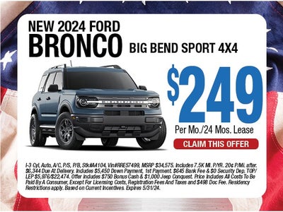 2024 Ford Bronco Sport Big Bend 4x4 Lease Offer