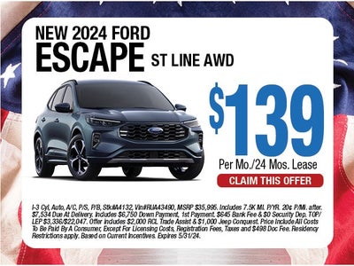 2024 Ford Escape ST Line AWD Lease Offer